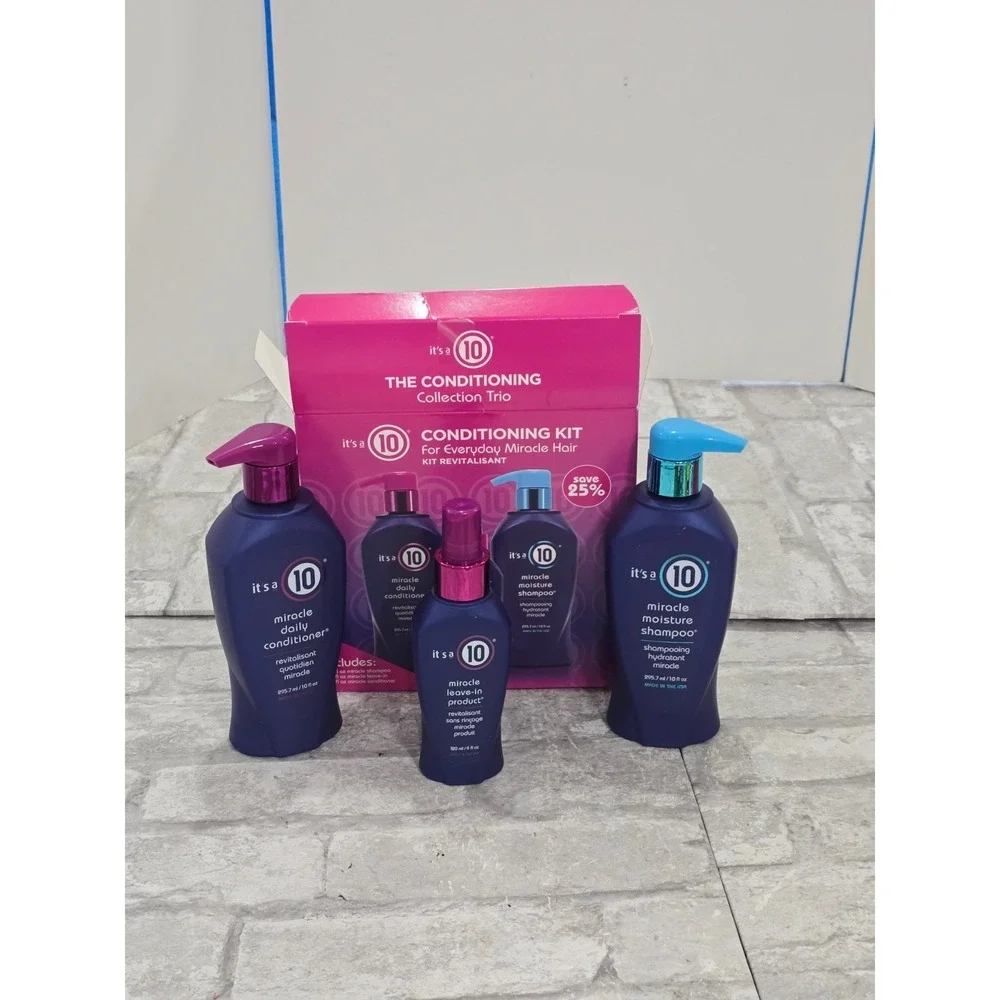 It's a 10 Miracle Moisture Trio Kit Shampoo, Conditioner, Leave In Product New